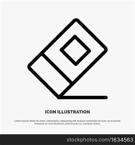Education, Eraser, Stationary Line Icon Vector