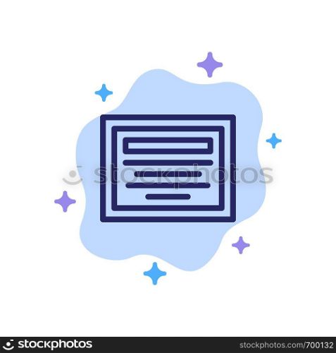 Education, File, Note Blue Icon on Abstract Cloud Background