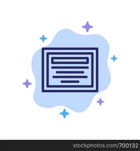 Education, File, Note Blue Icon on Abstract Cloud Background