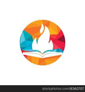 Education fire vector logo design. Motivation book vector logo design template. 
