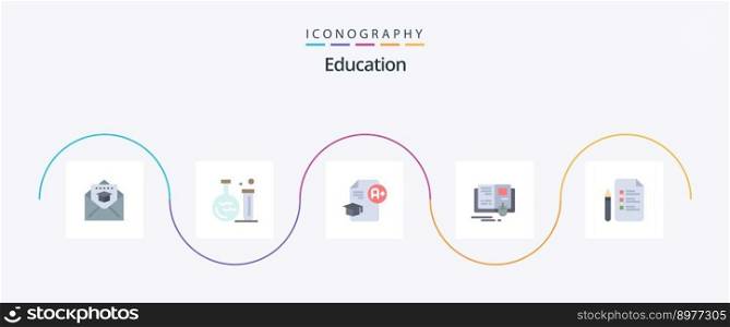 Education Flat 5 Icon Pack Including file. knowledge. document. education. a+
