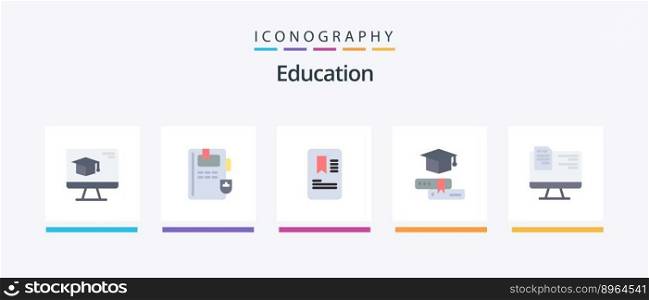 Education Flat 5 Icon Pack Including online. file. tag. computer. education. Creative Icons Design