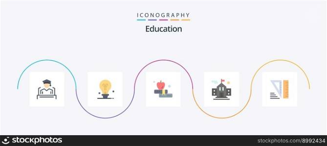 Education Flat 5 Icon Pack Including . tools. book. geometrical. education