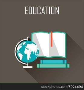 Education. Flat icon. Vector illustration