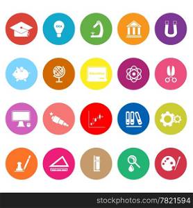 Education flat icons on white background, stock vector