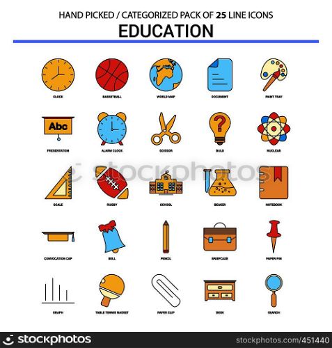Education Flat Line Icon Set - Business Concept Icons Design