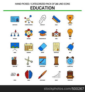 Education Flat Line Icon Set - Business Concept Icons Design