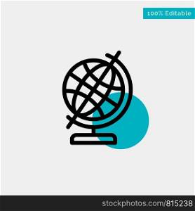Education, Geography, Globe turquoise highlight circle point Vector icon