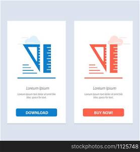 Education, Geometrical, Tools Blue and Red Download and Buy Now web Widget Card Template