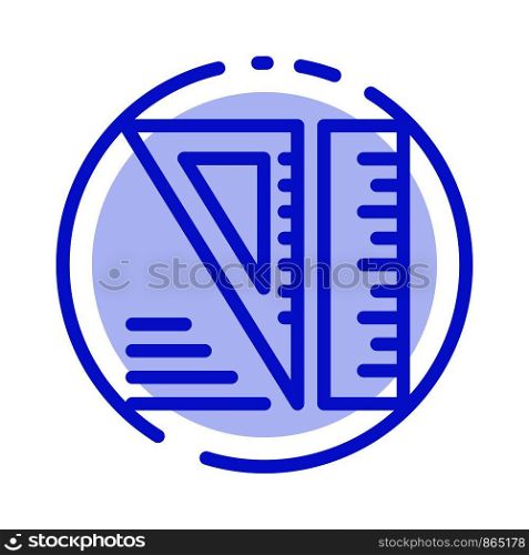 Education, Geometrical, Tools Blue Dotted Line Line Icon