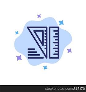 Education, Geometrical, Tools Blue Icon on Abstract Cloud Background