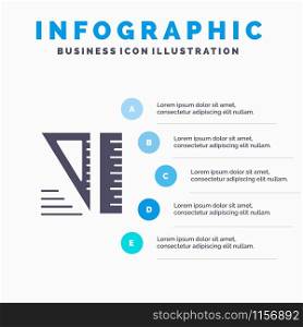 Education, Geometrical, Tools Solid Icon Infographics 5 Steps Presentation Background