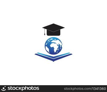 Education globe icon logo vector template