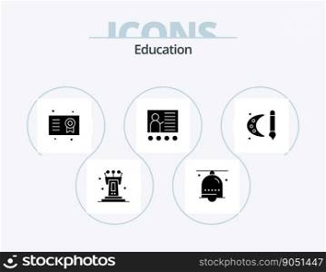 Education Glyph Icon Pack 5 Icon Design. presentation. conference. ring. blackboard. degree