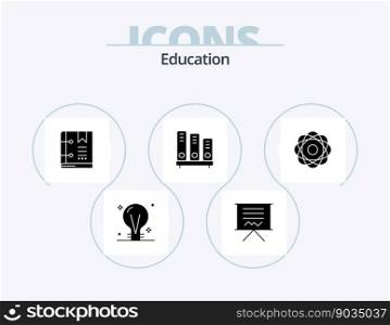 Education Glyph Icon Pack 5 Icon Design. reading. book. education. page. favorite
