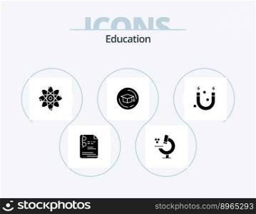 Education Glyph Icon Pack 5 Icon Design. . science. education. magnet. graduation