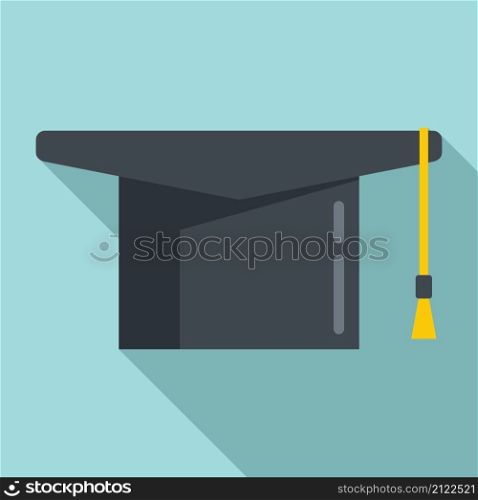 Education graduation hat icon flat vector. College diploma. School graduate. Education graduation hat icon flat vector. College diploma