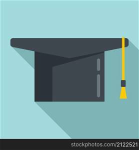 Education graduation hat icon flat vector. College diploma. School graduate. Education graduation hat icon flat vector. College diploma