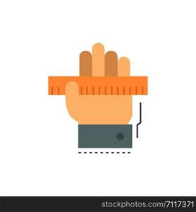 Education, hand, learn, learning, ruler Flat Color Icon Vector
