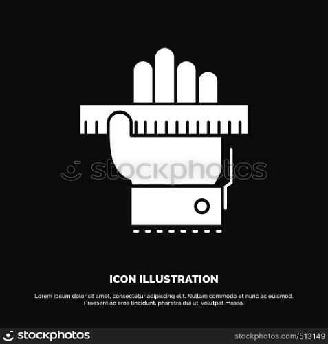 Education, hand, learn, learning, ruler Icon. glyph vector symbol for UI and UX, website or mobile application. Vector EPS10 Abstract Template background