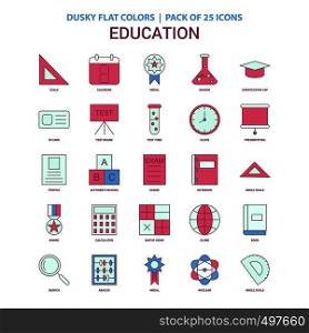 Education icon Dusky Flat color - Vintage 25 Icon Pack