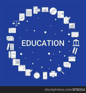 Education Icon Set. Infographic Vector Template