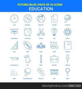 Education Icons - Futuro Blue 25 Icon pack