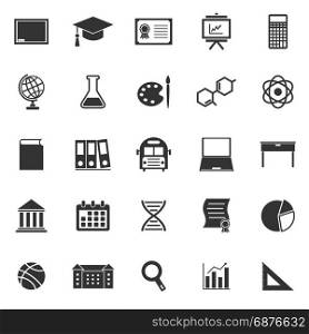 Education icons on white background, stock vector
