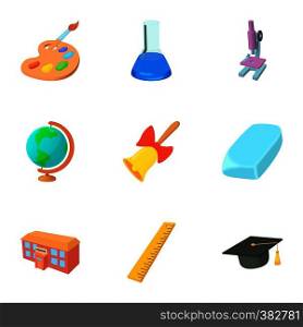 Education icons set. Cartoon illustration of 9 education vector icons for web. Education icons set, cartoon style