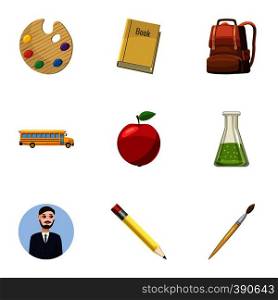 Education icons set. Cartoon illustration of 9 education vector icons for web. Education icons set, cartoon style