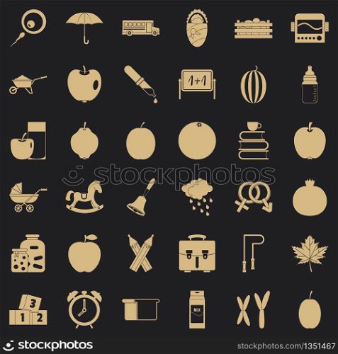 Education icons set. Simple style of 36 education vector icons for web for any design. Education icons set, simple style