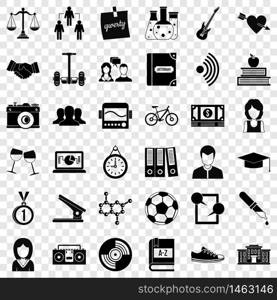 Education icons set. Simple style of 36 education vector icons for web for any design. Education icons set, simple style