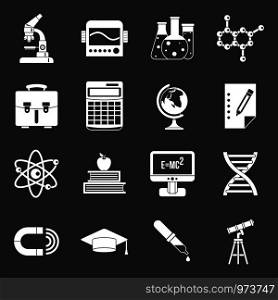 Education icons set vector white isolated on grey background . Education icons set grey vector