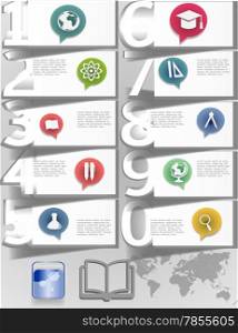 Education info graphic vintage design,A set of school and education icons.