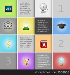 Education infographic elements for school or university vector illustration