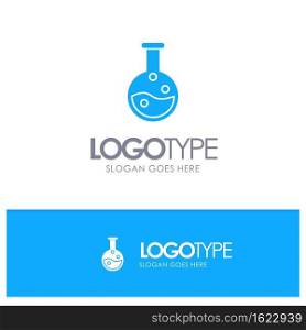 Education, Lab, Laboratory Blue Solid Logo with place for tagline