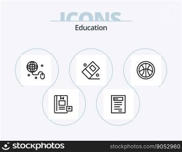 Education Line Icon Pack 5 Icon Design. book. time. e. education. school