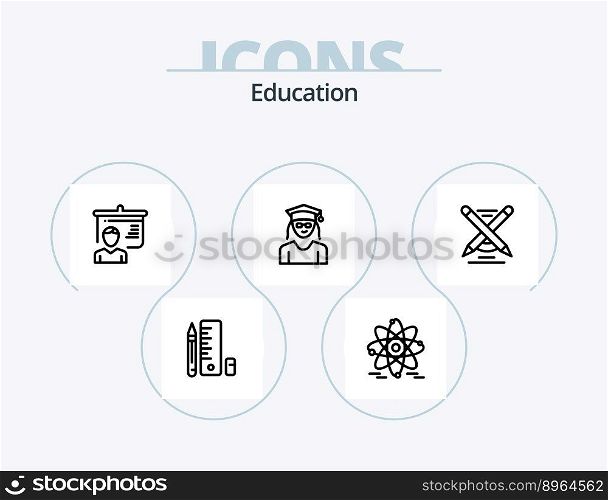 Education Line Icon Pack 5 Icon Design. . education. education. atom. bell