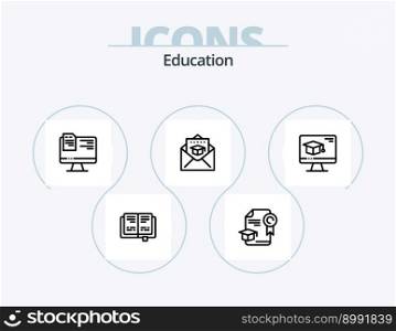 Education Line Icon Pack 5 Icon Design. flask. pencil. education. mobile. education