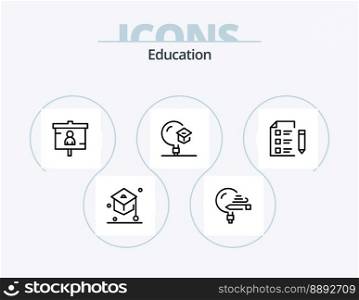 Education Line Icon Pack 5 Icon Design. knowledge. education. science. school