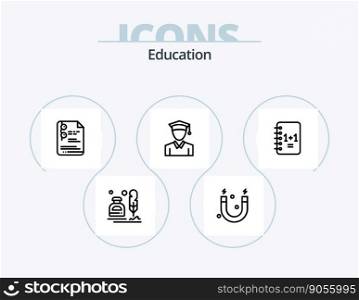 Education Line Icon Pack 5 Icon Design. . notebook. presentation. education. graduation