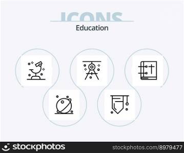 Education Line Icon Pack 5 Icon Design. play. fun. sport room. child. magnetic