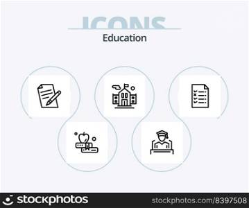 Education Line Icon Pack 5 Icon Design. schoolbag. bag. file. education. school