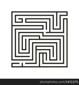 Education logic game labyrinth for kids. Find right way. Isolated simple square maze black line on white background. Vector illustration. . Education logic game labyrinth for kids. Find right way. Isolated simple square maze black line on white background.