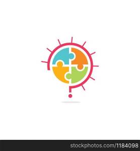 Education logo design. Question mark and jigsaw logo design
