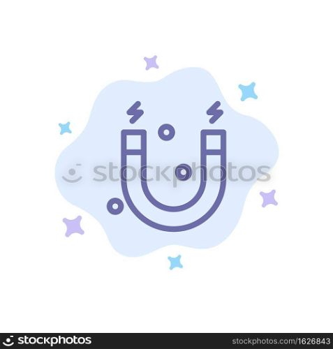 Education, Magnet, Science Blue Icon on Abstract Cloud Background