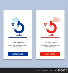Education, Microscope, Science Blue and Red Download and Buy Now web Widget Card Template