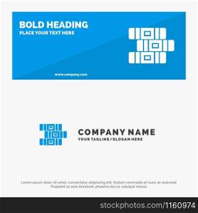 Education, Notebook, Stationary SOlid Icon Website Banner and Business Logo Template
