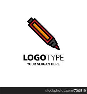 Education, Pen, Pencil Business Logo Template. Flat Color