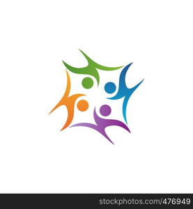 education people teamwork logo symbol icon vector design illustration